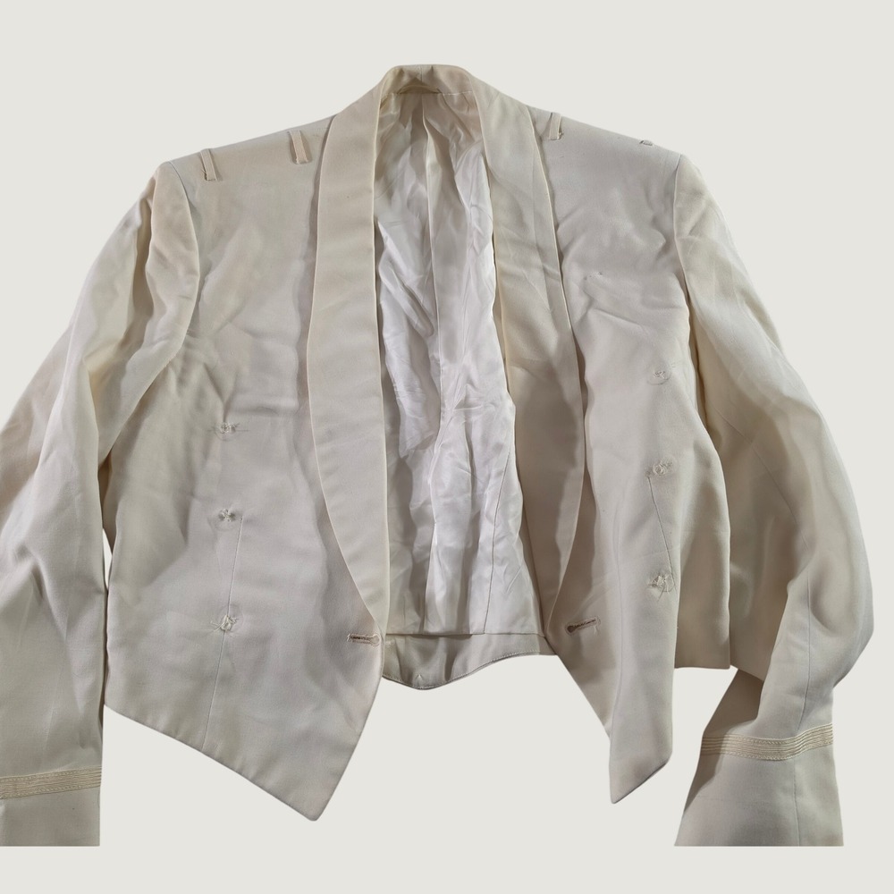 Vintage Sears USAF Certified Mess Dress Jacket Cream Military Uniform 39R 13881